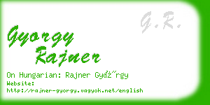 gyorgy rajner business card